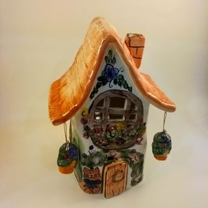 Ceramic Cottzge House Garden Flowers House